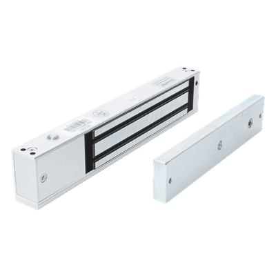 Chapa Magnética Electromagnética / 280 kg (600 lbs) / 12/24 VCC / LED Ultra-brillante / Sensor NO/NC / Aluminio Anodizado