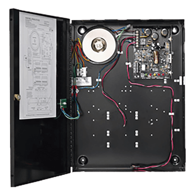 Fuente de poder con controlador de acceso / 12 o 24 Vcc / 6.0 A continuos / 4 u 8 salidas PTC / Batería de respaldo / UL294