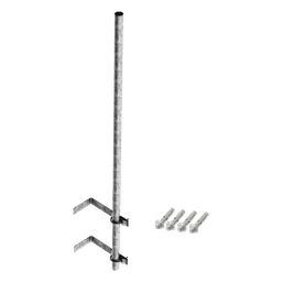 Mástil de Montaje en Pared / 3 m (9.8 ft) / Acero A-36 Galvanizado / 1-1/2" Ced. 30 / Soporte Antenas y Cámaras hasta 2'