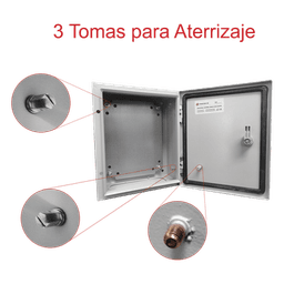 Gabinete de Acero IP66 / 400x400x200 mm / IK10 / Placa Trasera Galvanizada / Cierre con Llave / 15.7x15.7x7.9 in