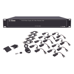 Kit Transceptor Activo / 16 Canales / Video + Potencia por UTP / 4K a 150 m (492.1 ft) / Rack 19" / HD-TVI/CVI/AHD/CVBS