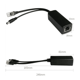 Divisor PoE / 48-55 a 12 V 2 A / RJ45 10/100 Mbps / Alcance 120 m (393.7 ft)