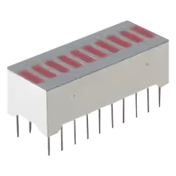 Barra Gráfica LED / 10 Segmentos Rojos / 0.3 Pulgadas DIP / 750 mW Máximo / -40°C a +85°C / 500 ns