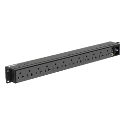 PDU Básico para Rack / 12 Contactos NEMA 5-20R / Entrada NEMA 5-20P / 20A / 120 Vca / Montaje Horizontal 1UR / 19 in
