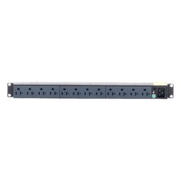 PDU Básico para Rack / 12 Contactos NEMA 5-20R / Entrada NEMA 5-20P / 20A / 120 Vca / Montaje Horizontal 1UR / 19 in