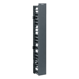 Organizador de Cable Vertical / 45 Espacios de Rack / 6.9 pies de Alto / 131 Cables CAT6 / Frontal Sencillo / ABS Negro