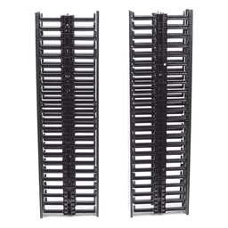 Organizador de Cable Vertical / 45 Espacios de Rack / 6.9 pies de Alto / 131 Cables CAT6 / Frontal Sencillo / ABS Negro