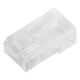 Bote de 100 Conectores RJ45 Cat5e / Sin Blindaje / Chapado Oro 30 Micras / 24 AWG / TIA-568B.2