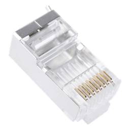 Plug Modular RJ45 / Cat6 Blindado / Pin de Tierra / Chapado Oro 30 Micras / 23 AWG / 100 Piezas