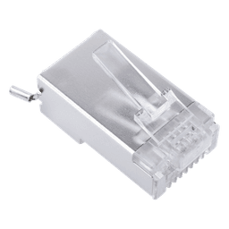 Plug Modular RJ45 / Cat6 Blindado / Pin de Tierra / Chapado Oro 30 Micras / 23 AWG / 100 Piezas