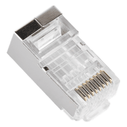 Plug Modular RJ45 / Cat6 Blindado / Chapado Oro 30µ / 23AWG / Sin Pin Tierra / 100 Piezas