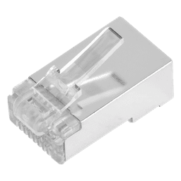 Plug Modular RJ45 / Cat6 Blindado / Chapado Oro 30µ / 23AWG / Sin Pin Tierra / 100 Piezas
