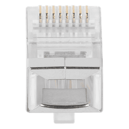 Plug Modular RJ45 / Cat6 Blindado / Chapado Oro 30µ / 23AWG / Sin Pin Tierra / 100 Piezas