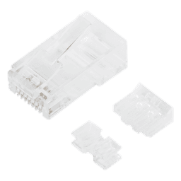 Plug RJ45 / Cat6A / 100 piezas / Chapado oro 30 micras / 10GBASE-T / TIA-568B.2