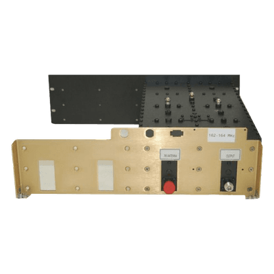 Preselector de Cavidades Resonantes / 380-470 MHz / 2-5 MHz Ancho de Banda / 1.5 dB Pérdida / 450 W / 0.73 x 0.40 x 1.29 pies