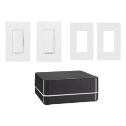 Kit de Control de Iluminación / Repetidor Principal / Atenuador 600 W / Interruptor 8 A / 2 Placas Claro / App y Asistentes de Voz