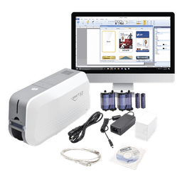 Kit de Impresora de Tarjetas PVC / Una Cara / 300 dpi / USB / 100-200 Tarjetas / Windows, Mac, Linux