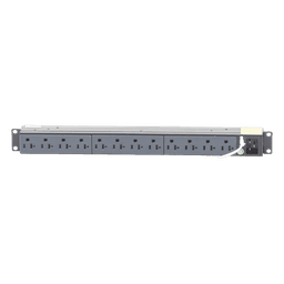 PDU Básico para Rack / 12 Contactos NEMA 5-20R / Entrada NEMA 5-15P / 15A / 120 Vca / Montaje Horizontal 1U / 19 in