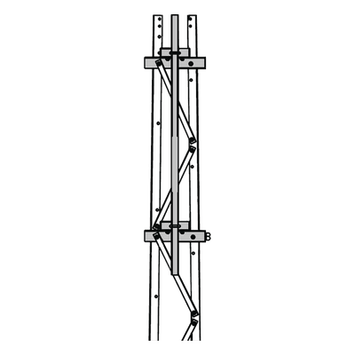 Mástil para Torre / 2-3/8" / 1.8 m (5.9 ft) / Secciones 1 a 3 / Montaje en Cara