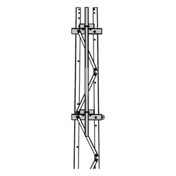 Mástil para Torre / 2-3/8" / 1.8 m (5.9 ft) / Secciones 1 a 3 / Montaje en Cara