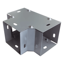 Derivación T Horizontal para Ducto / 100 x 100 mm (3.94 x 3.94 pulg.) / Acero al Carbón / Acabado Gris