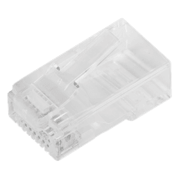 Bote de Plugs Pass Through RJ45 Cat6 / 100 Piezas / Sin Blindaje / Chapado Oro 30 Micras / Diseño Monopieza