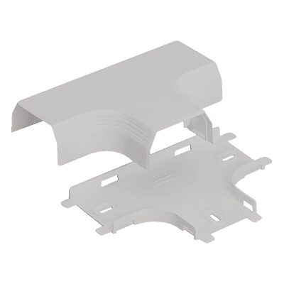Accesorio en T para Canaleta / PVC Rígido / UL94V-0 / 0 a 50°C / Blanco Mate / Voz, Video, Fibra