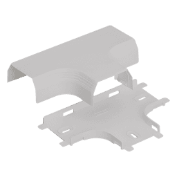 Accesorio en T para Canaleta / PVC Rígido / UL94V-0 / 0 a 50°C / Blanco Mate / Voz, Video, Fibra