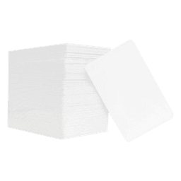 Tarjetas PVC CR80 / Paquete 100 Unidades / Doble Cara / 85.7 x 54 mm / 0.76 mm Espesor