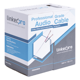 Cable para Bocina / 2x18 AWG / Bobina 152 m (500 ft) / Conductor de Cobre / Blanco