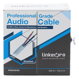 Cable para Bocina / 2x18 AWG / Blindado / 152 m (500 ft) / FRNC / -20°C a 60°C