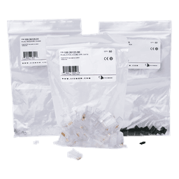 Plug RJ45 Cat6 / 23-26 AWG / 50μin Oro / 750 Ciclos / UL94 V0 / Bolsa 50 pzas