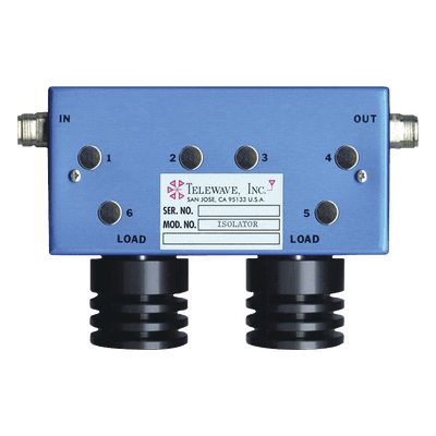 Aislador Doble / 400-512 MHz / 70 dB Aislamiento / ±5 MHz Ajustable / 150W / N Hembras / 50 Ω / 0.54 x 0.38 x 0.16 ft