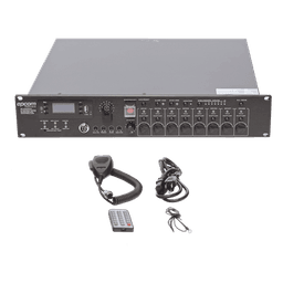 Controlador de Evacuación por Voz / Amplificador 500 W / 8 Zonas Independientes / Expansible a 128 Zonas / Salida 100 V / Reproductor MP3 / Radio FM