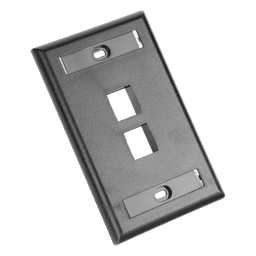 Placa de Pared Vertical / 2 Puertos Keystone / Diseño Plano / 69.8 x 114.3 mm (2.75 x 4.5 pulg.) / Etiquetas Integradas / Color Negro