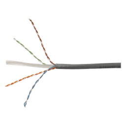 Bobina de Cable UTP / Cat6 / 4 Pares / 24 AWG / 305 m (1000 pies) / PVC CM / Gris