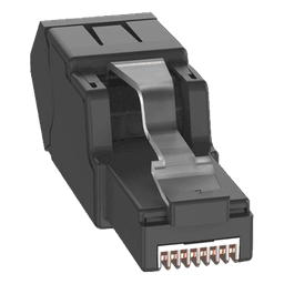 Plug RJ45 UTP / Terminación en Campo / Ángulo 45° / Cat6A Certificable / 22-26 AWG / 0.5-0.13 mm²