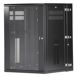 Gabinete de Montaje en Pared / 19in / 18 UR / 635mm (2.08ft) Profundidad / Ventana de Seguridad / 300 lb (136.1 kg) Carga / Acero Negro