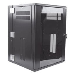 Gabinete de Montaje en Pared / 19in / 18 UR / 635mm (2.08ft) Profundidad / Ventana de Seguridad / 300 lb (136.1 kg) Carga / Acero Negro