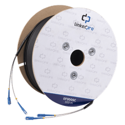Carrete de Fibra Óptica Monomodo / SC-SC Duplex / 300 m (984.25 pies) / Reforzado con Kevlar / Subterráneo por Tubería