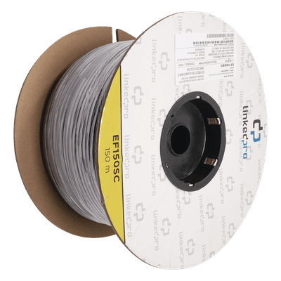 Carrete de Fibra Óptica Monomodo / Conectores SC-SC Duplex / Refuerzo Kevlar / 150 m (492.13 pies) / Instalación Subterránea por Tubería