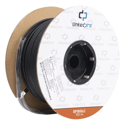 Carrete de Fibra Óptica / Monomodo 9/125 / LC-LC Dúplex / 100 m (328.08 ft) / Kevlar / Subterráneo