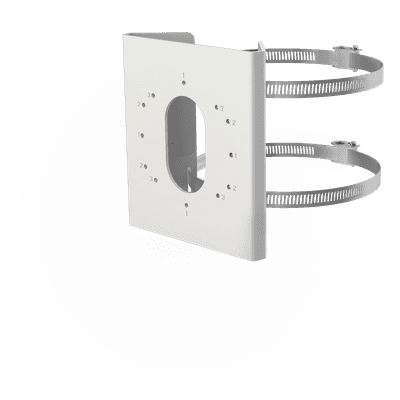 Montaje en Poste para Cámara IP / Acero Inoxidable / Compatible DS-2CD26 / Exterior / Blanco