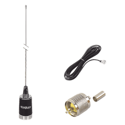 Kit Antena Móvil UHF / 430-450 MHz / 5.0 dB / 200 W / NMO 3/4 / Cable RG58U 5 m (16.4 ft)