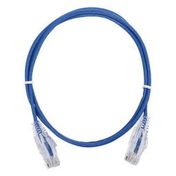 Cable de Parcheo Slim UTP Cat6 / 1 m (3.28 ft) / 28 AWG / Azul / Sin Blindaje / 1 Gbps