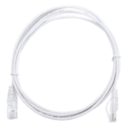 Cable de Parcheo Slim UTP / Cat6 / 2 m (6.56 ft) / 28 AWG / Blanco / 10 Gbps