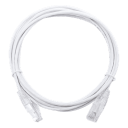 Cable de Parcheo Slim UTP Cat6 / 3 m (9.84 pies) / 28 AWG / Blanco / Sin Blindaje / 1 Gbps+