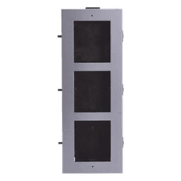 Marco de Instalación Empotrado / 3 Espacios para Módulos de Videoportero / Tapa de Aluminio / Rango Térmico -40°C a +60°C / IP Resistente a Humedad 10%-95%