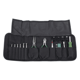 Kit de Herramientas Portátil / 25 Piezas / Estuche Tipo Cartera / Desarmadores de Precisión 1.4-3.0 mm / Dados 5-10 mm / Pinzas 5 Pulgadas