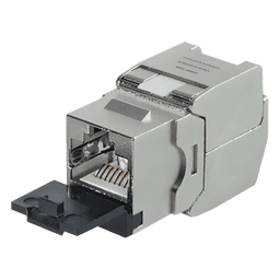 Módulo Jack Keystone / STP Blindado / CAT6A / Toolless / 10GbE / Tapa Protectora